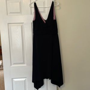 AGB Cinched Waist Asymmetrical Little Black Dress I